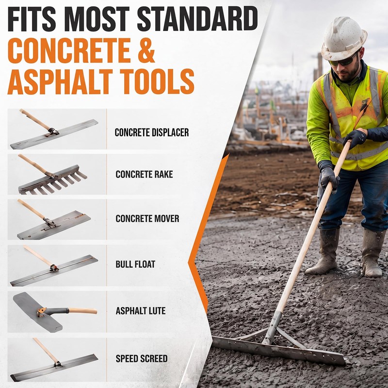 Gisafai 4 Pack 54 Inch Concrete Rake Handle Replacement, 1/8