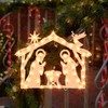 LAMPHOME Lighted Nativity Christmas Window Decoration - Silhouette Lights for