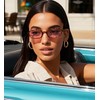 NULOOQ Retro Rectangular Sunglasses for Women, 90s Trendy Small Narrow
