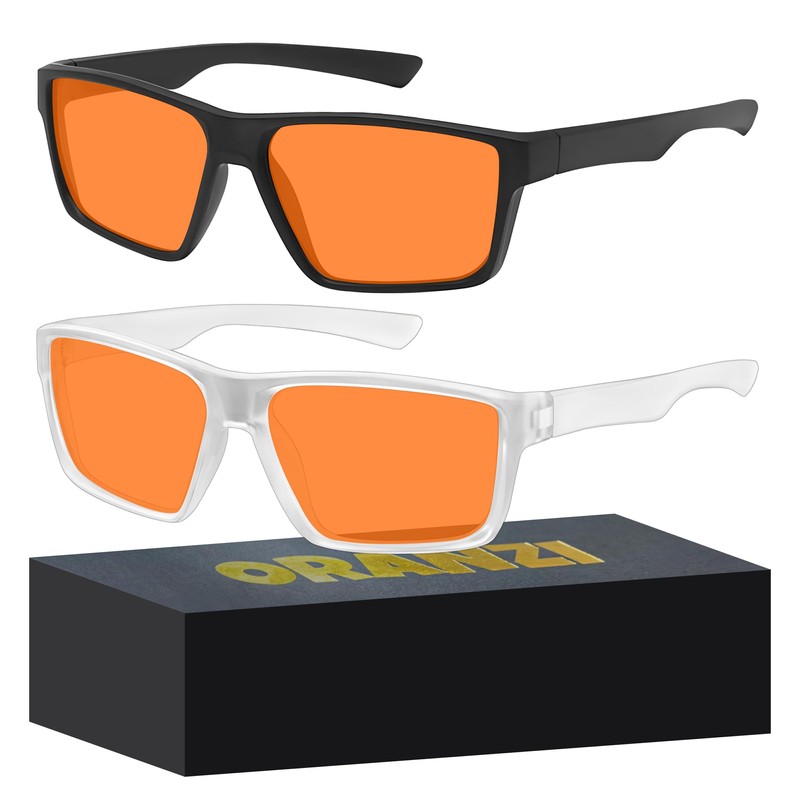 ORANZI 2 Pack Blue Light Glasses Men Woman, Computer Gaming
