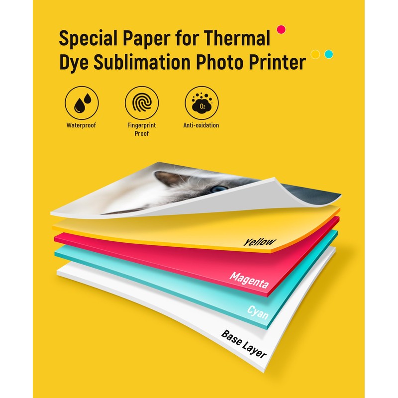 Liene Amber M100/M200/M110/M210 4x6'' Photo Printer 40 Sheets Photo Paper