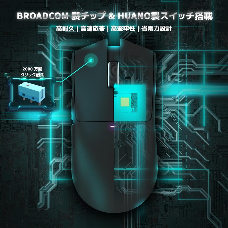 ATTACK SHARK X11 Gaming Mouse, Wireless, 2.4g/Bluetooth/USB-C, Ultra-lightweight 2.21 oz,