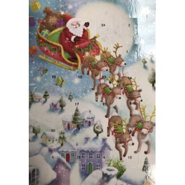 Advent Christmas card with 24 Doors and White Mailing Envelope Santa Sleigh (417849a) - 175 x 120 mm