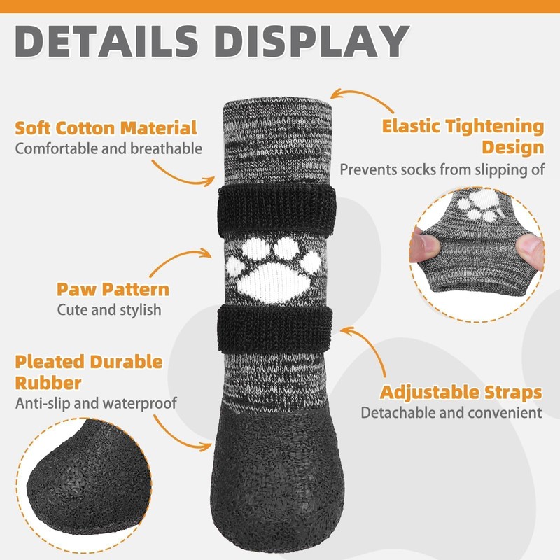 KOOLTAIL Anti Slip Dog Socks to Prevent Licking Paws for