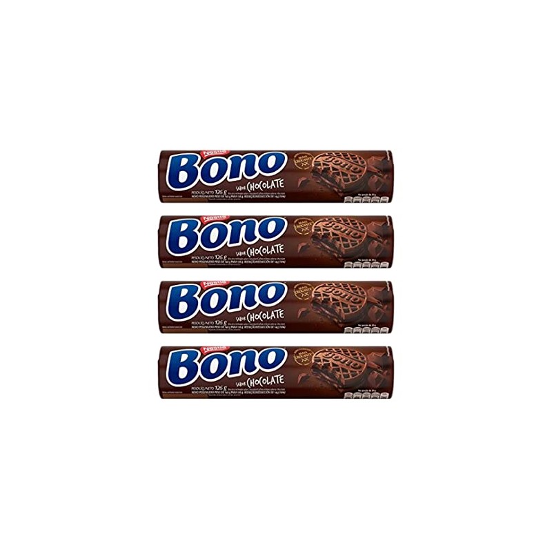 Chocolate Filled Cookies Bono - 4.44oz | Biscoito Bono Recheado