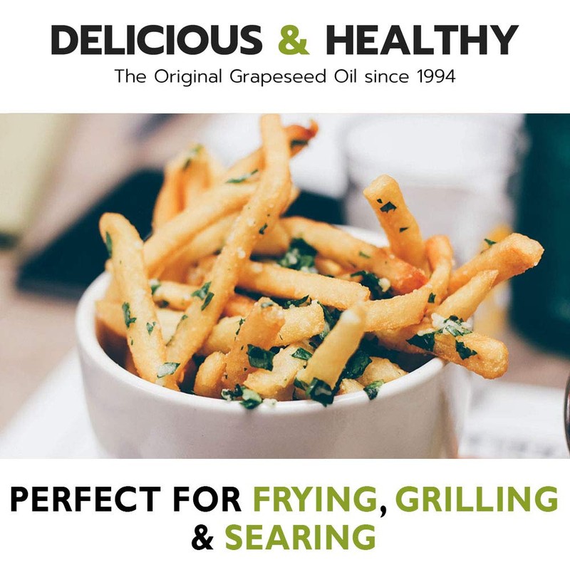 Cold Pressed Grapeseed Oil by Salute Sante! High Temperature Cooking,