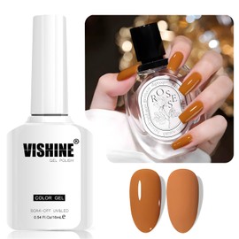 Vishine 16ml Gel Nail Polish Pumpkin Orange Color gel Nail Polish Soak Off LED Gel Polish Nail Art Designs Manicure Salon DIY at Home Gift for Women Shade L380 Pumpkin Harvest