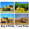 Wall Decoration Picture Caterpillar Dozer Construction Vehicles Four Set Poster