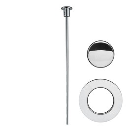 PF WaterWorks PopUp Drain Trim Kit (Stopper Cap, Flange, Pull Rod) for EasyPOPUP, SinkSTRAIN Pop-Up, ClogFREE Pop-Up and FlexPOPUP Drain; Chrome; PF0775