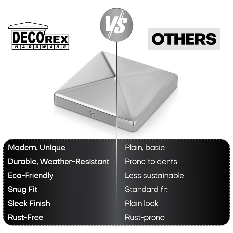 Stainless Steel Pyramid Post Cap for True 6x6 Wood Posts