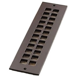 Reggio Register Square Series Oil-Rubbed Bronze Cast Aluminum Grille with Mounting Holes, fits 2.25" x 12" Vent Opening | Model G414-ARBH