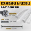 VIVIDA Sink Drain Pipe 1-1/2", Flexible Drain Pipe, 7.5"-17.7" Expandable