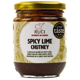 RUCI Sri Lankan Spicy Lime Chutney, 2 Star Great Taste Award Winner, Sharp, Sweet and Spicy Flavours delicately Blended with Aromatic Spices, 250g