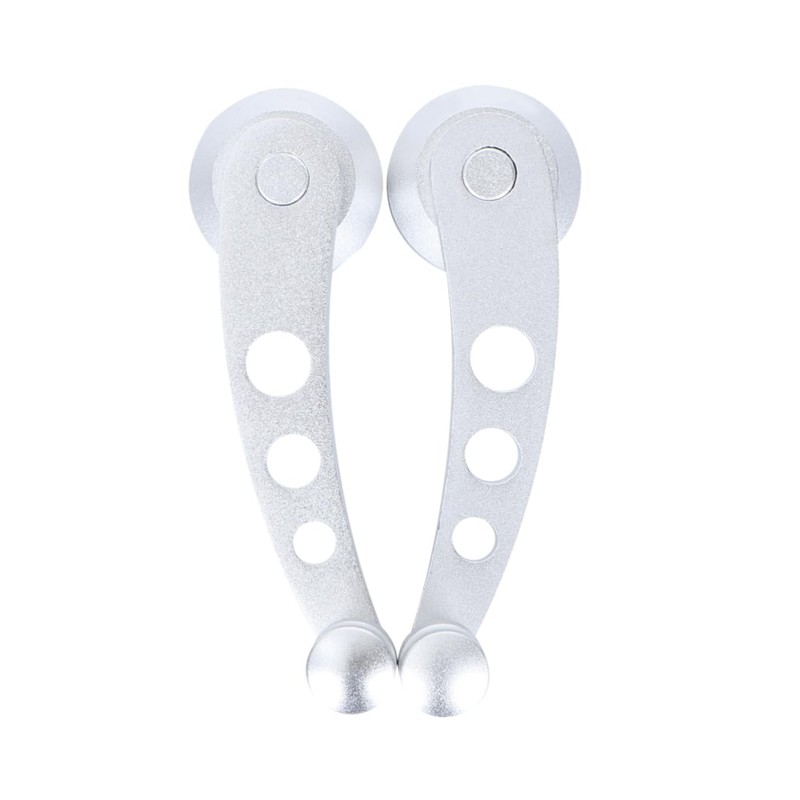 Mobestech Aluminum Car Window Cranks 11.4x2.2cm Silver 3 Pairs Adapters