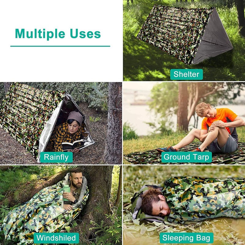 EEEKit Survival Bag, 2 Pieces Lightweight Emergency Sleeping Bag Equipment,