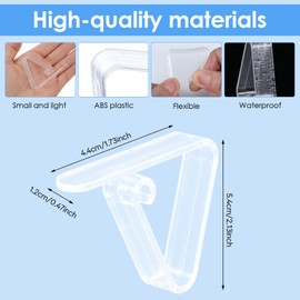Nogeqi 12 Stück Transparent Tischdeckenklammern Kunststoff, Tischklammern für Dicke Tische für Drinnen, Transparente Tischtuchklammern Gartenbuffets Draußen für Party Camping Restaurant Picknick