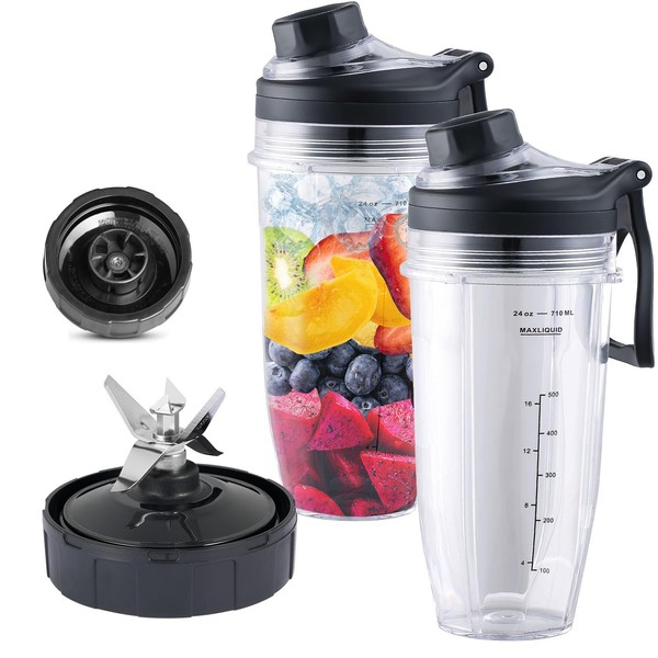 Replacement 6 Fins Female Blender Blade and 2 Cups with