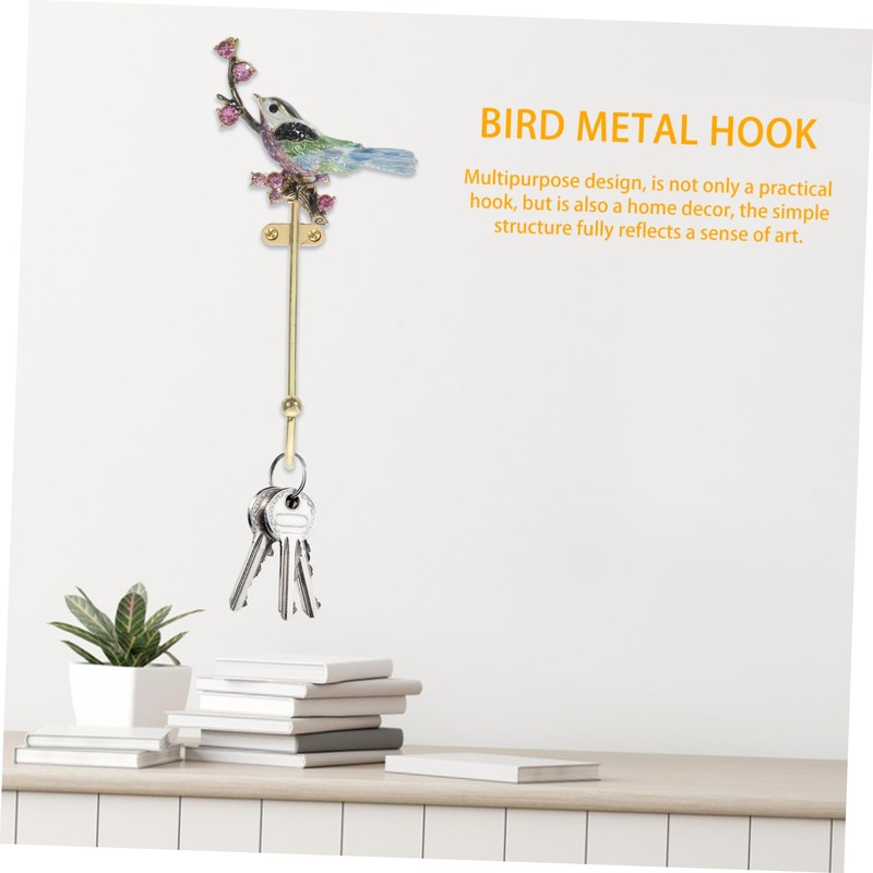 WHAMVOX Elegant Decorative Hooks Metal Wall Mount Retro Bird Shape
