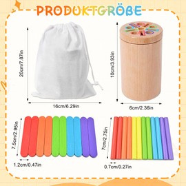 CHICHI:OÜ Montessori Spielzeug ab 3 4 5 Jahre, 2-in-1 Holz Sortierspiel Kinder, Baby Farbe Sortierspiel, Kleinkind Sensorik Motorikspielzeug ab 3 4 5 Jahr, Lernspielzeug Sensorik Kleinkinder