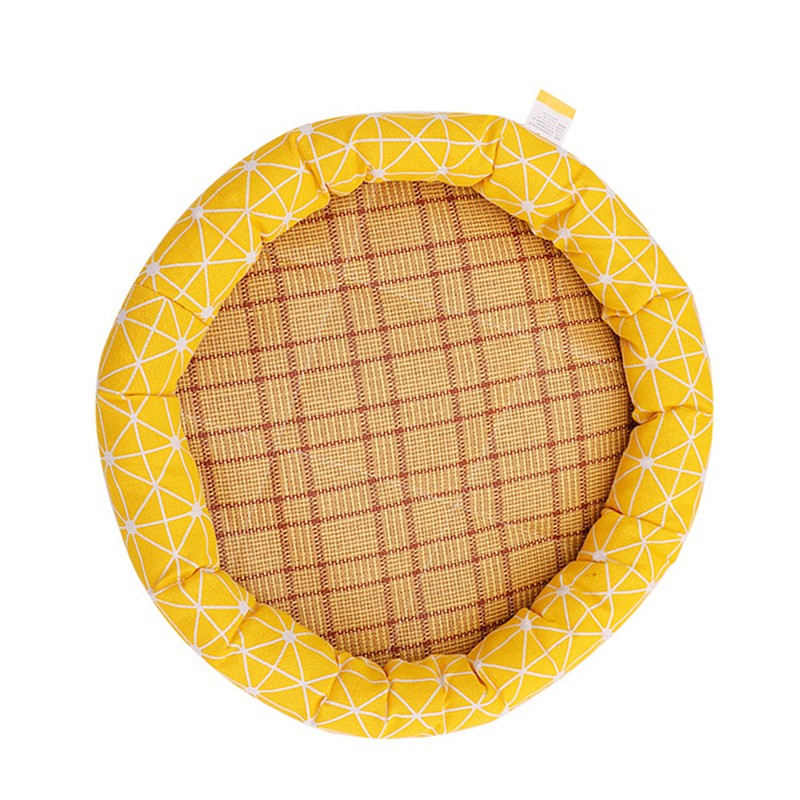 Round Pet Cooling Bed Cartoon Printing Pet Sleeping Bed Summer