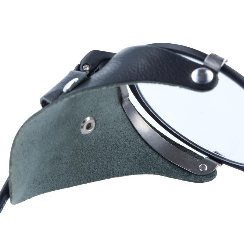 Black Leather Side Protectors for Large Glasses