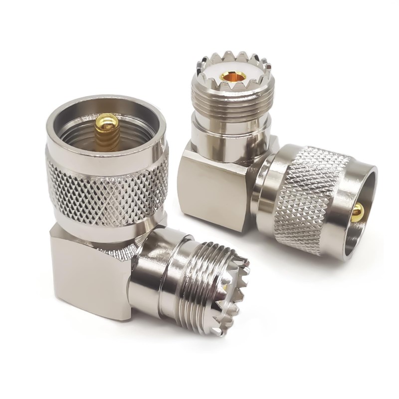 Ahoaepy 2PCS PL259 UHF 90 Degree Right Angle Coax Adapter,