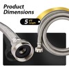 2 Pack Foskan 5FT Stainless Steel Braided Washing Machine Hose,Burst