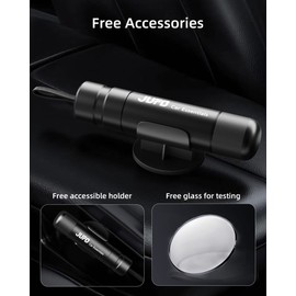 JUFO 2 packs Car Escape Tool with Seat Belt Cutter Quick Emergency Window Breaker Escape Safety Hammer (Black+Silver)