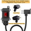 Inline Cord Switch with 10-ft 14AWG Cable Piggyback Plug(3-Pronged), IP67