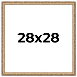 Poster Palooza 28x28 Frame Gold Antique Picture Frame - Includes UV Acrylic Plexiglass, Foam Board Backing & Hanging Hardware