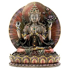 Large Avalokiteshvara Tibetian Buddhism Statue - 10 inch H