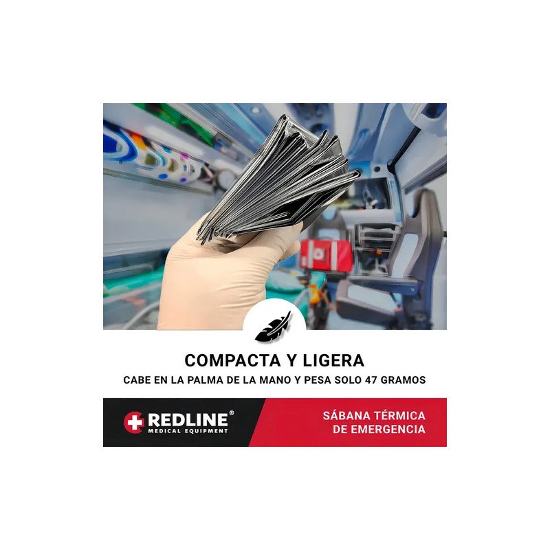 Sábana Térmica Aluminio Redline RL-EBL01 Pack 24 Manta Emergencia Impermeable