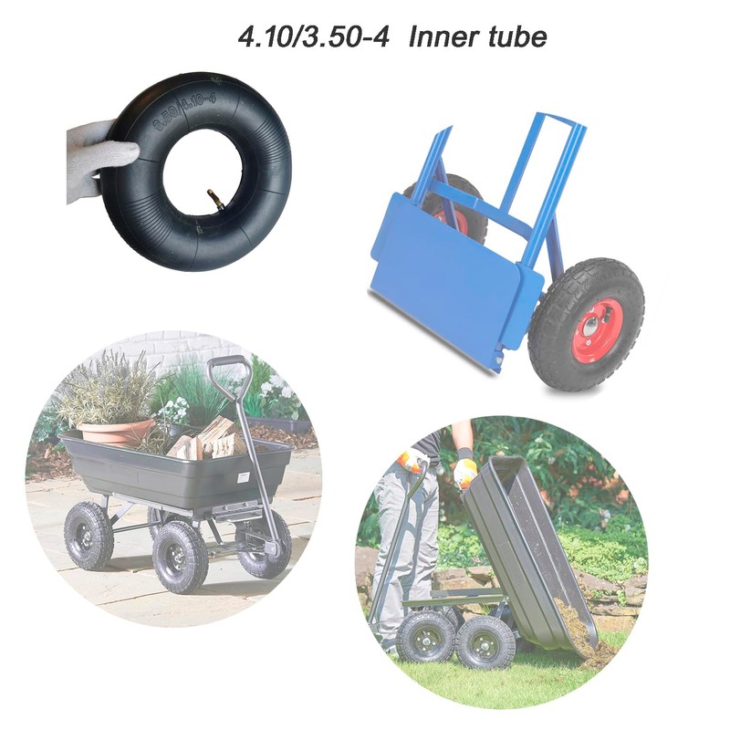 2PCS Wheelbarrow Inner Tubes 4.10/3.50-4 4 inch Inner Tubes with