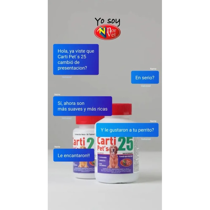 Carti Pets Tabletas Novert 2 Frascos Perros Articulaciones 60 Pzas