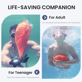 TIEJIANDAN Reusable Anti-Drowning Bracelet with Gas Cylinder*2 & Compass,Water Sports Essential Portable Life Buoy Inflates in a Second to Bring People to Surface,Wearable Lifesaving Wristband AD001
