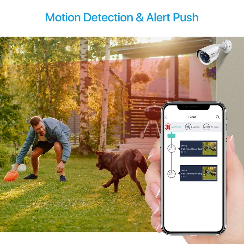 ZOSI H.265+ Full 1080p Home Security Camera System Outdoor Indoor,