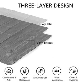 50PCS Disposable Nail Art Table Mat, Waterproof 3 Ply Nail Art Paper Pads 13" X 17" for Tattooing Table Mat,Dentist Clinic,Waterproof Dental Bibs (Black)