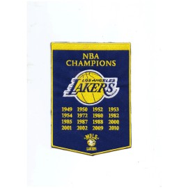 NEW 5 x 7" Los Angeles Lakers champion banner IRON ON PATCH FREE SHIP