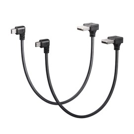 CERRXIAN 90 Degree Mini USB Short Cable, 1ft Up Angle USB 2.0 Type A to Right Angle Mini B 5 Pin Charging Cable for Ti-84 Plus, GoPro, MP3 Player, Digital Camera, GPS Receiver, Dash Cam(RR)