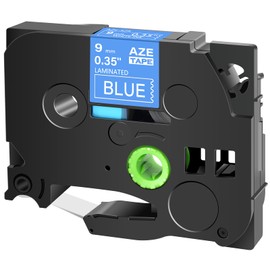 1x Cruxer 9mm Label Tape TZe-525 Replacement for Brother TZe525 TZ 0.35" Laminated Blue Tape White Text for Brother P Touch Label Maker PT-D210 PT-D220 PT-D600 PT-D200 PT-H110 PT-D400 PT-D610BT