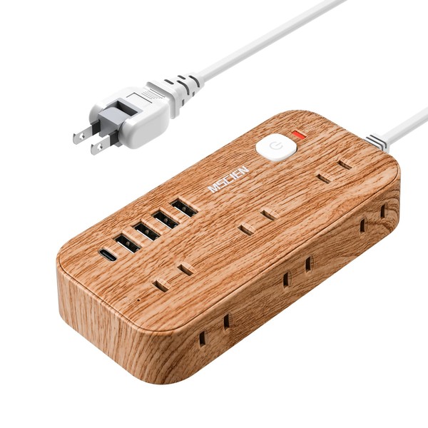 Extension Cord, 6.6 ft (2 m), Power Strip with USB,