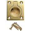 SISI UK Polished Brass Flush Ring Pull Handle 38mm x