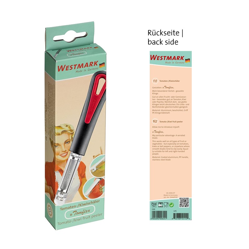 Westmark Tomaten-/ und Kiwischäler mit gezackter Klinge, Retro Design, 18,5