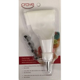 Crave Pastry Bag with Five Different Stainless Steel Nozzles for Precision, 1-pack