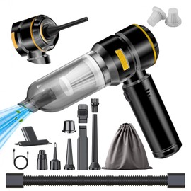 Car Vacuum Cleaner High Power - 22000PA Portable Cars Vacuum 4 in 1 Compressed Air Duster & Air Blower & Pump Hand Held Vacuum Cordless with Brushless Motor for Car Home Office Black