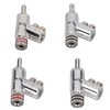 4pcs BA1403R Banana Plug,Locking Rhodium Plated Speaker Banana Connectors,Double Screw