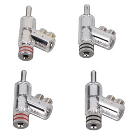 4pcs BA1403R Banana Plug,Locking Rhodium Plated Speaker Banana Connectors,Double Screw Lock,Good and Wear,for Speaker,Wire AV Receiver,Amplifiers