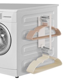 Magnetic Hanger Organizer Stacker, Strong Magnetic Hanger Holder for Laundry Room Washer, Capacity Upgrade Hangers Storage Rack for Adult or Child Clothes Hangers White 1Pack