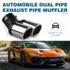 Zikefest Dual Exhaust Tips, Double Outlet Bending Muffler Exhaust, Stainless