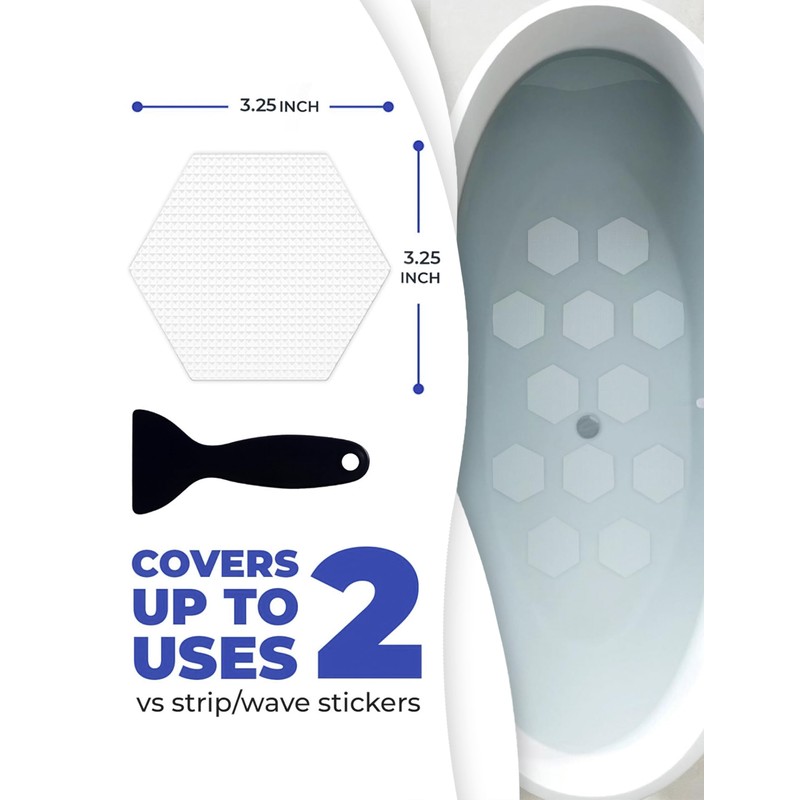 Clear Bloom Anti-Slip Shower Stickers for Tub & Shower Floor
